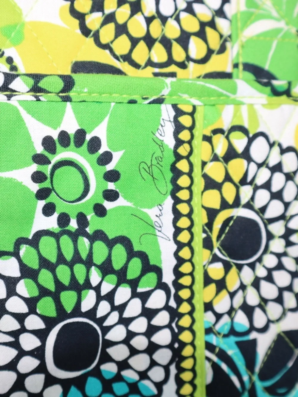Retired Vera Bradley Limes Up Laptop Case with Carry Handles and Strap Padded